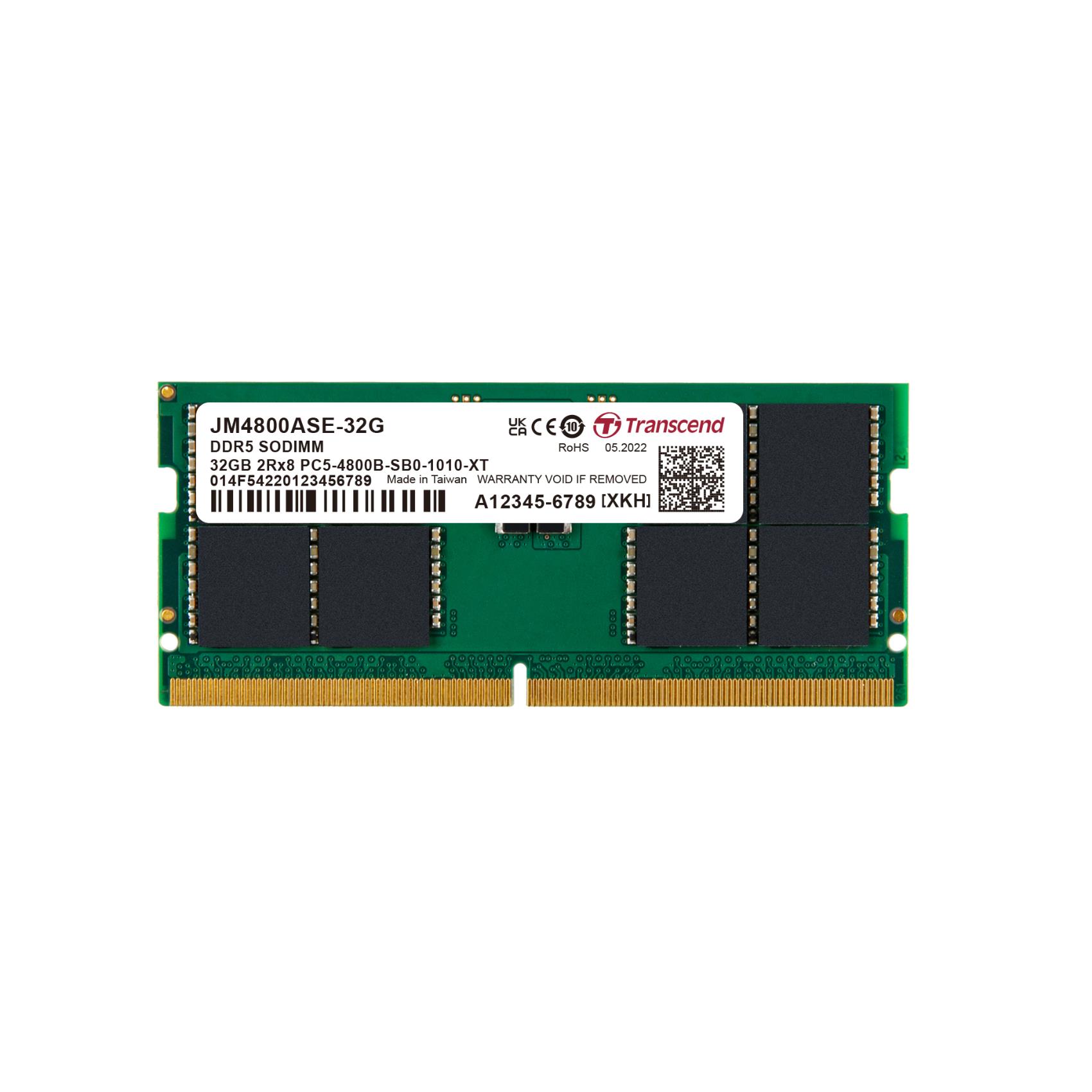 Transcend 32GB JM DDR5 4800 SO-DIMM 2RX8 2GX8